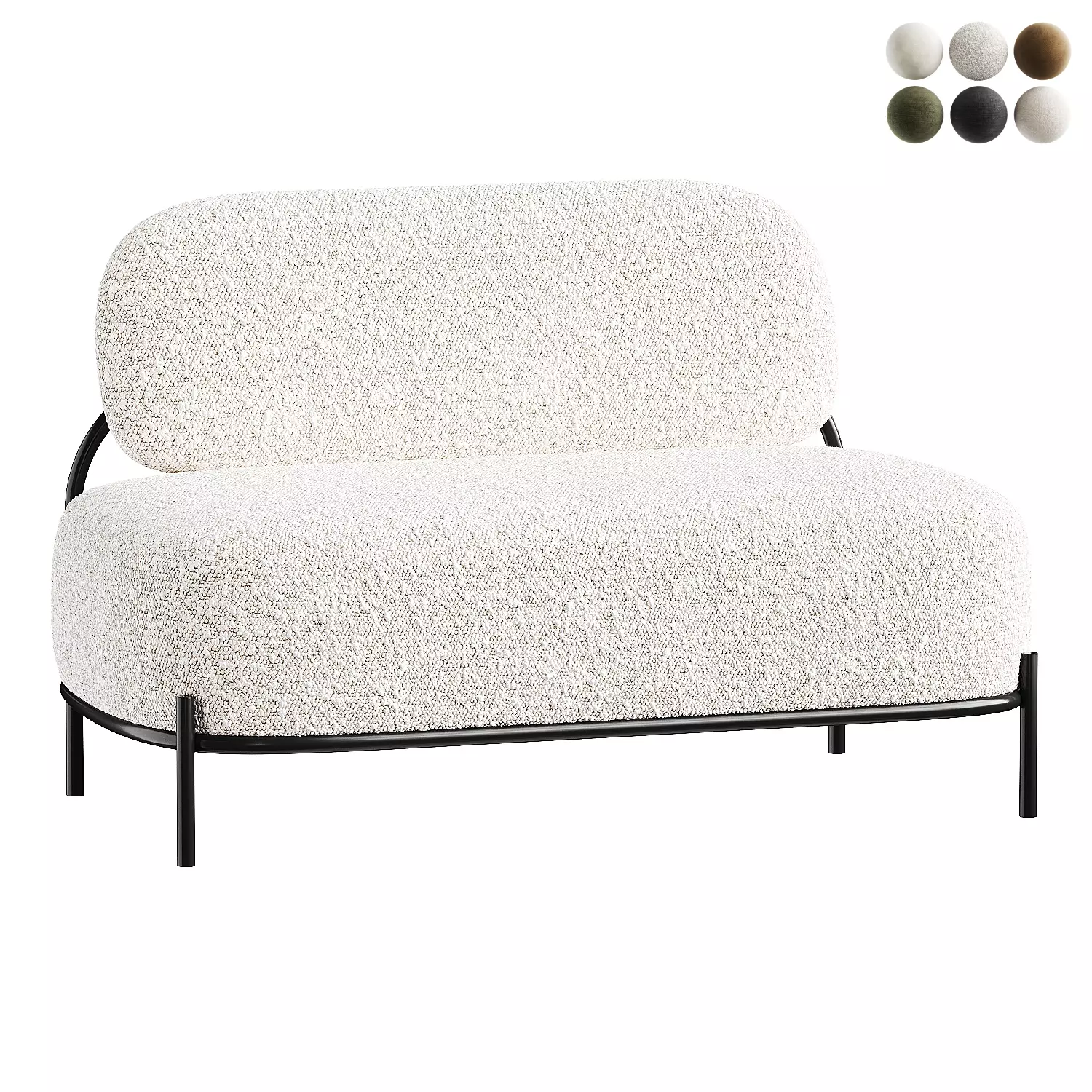 sofa long 3D model_0