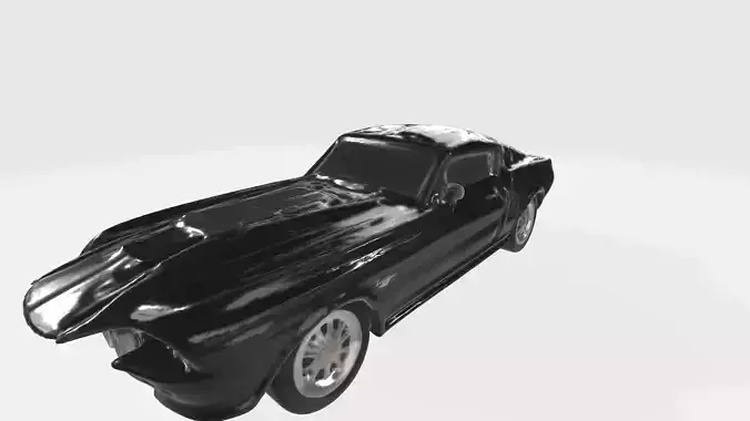 3d Black Muscle Car High Poly
