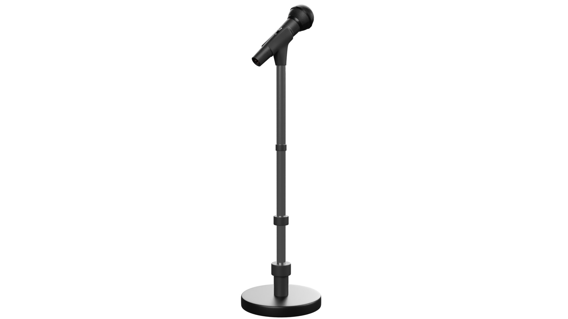 Microphone Stand Low-poly 3D model_6