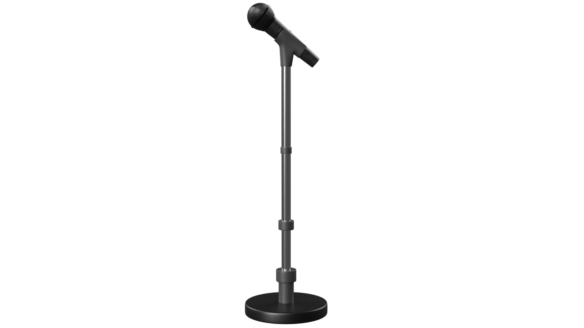 Microphone Stand Low-poly 3D model_3