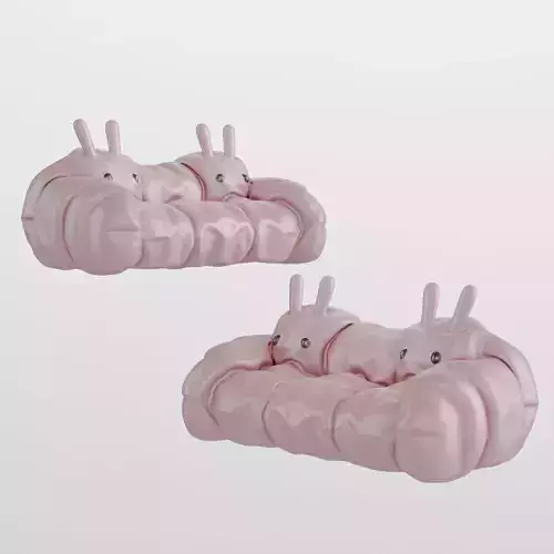 Modern cartoon caterpillar children lazy two-seater