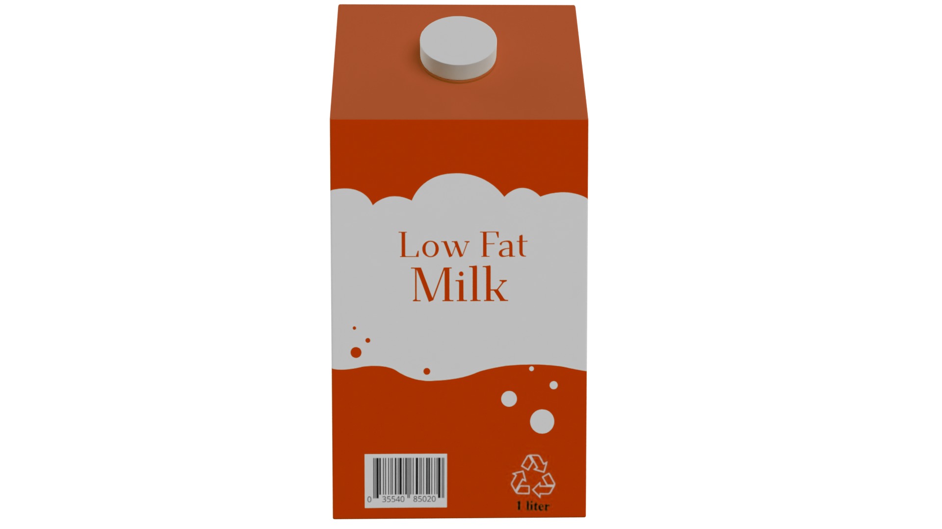Milk Cartoon Low-poly 3D model_1