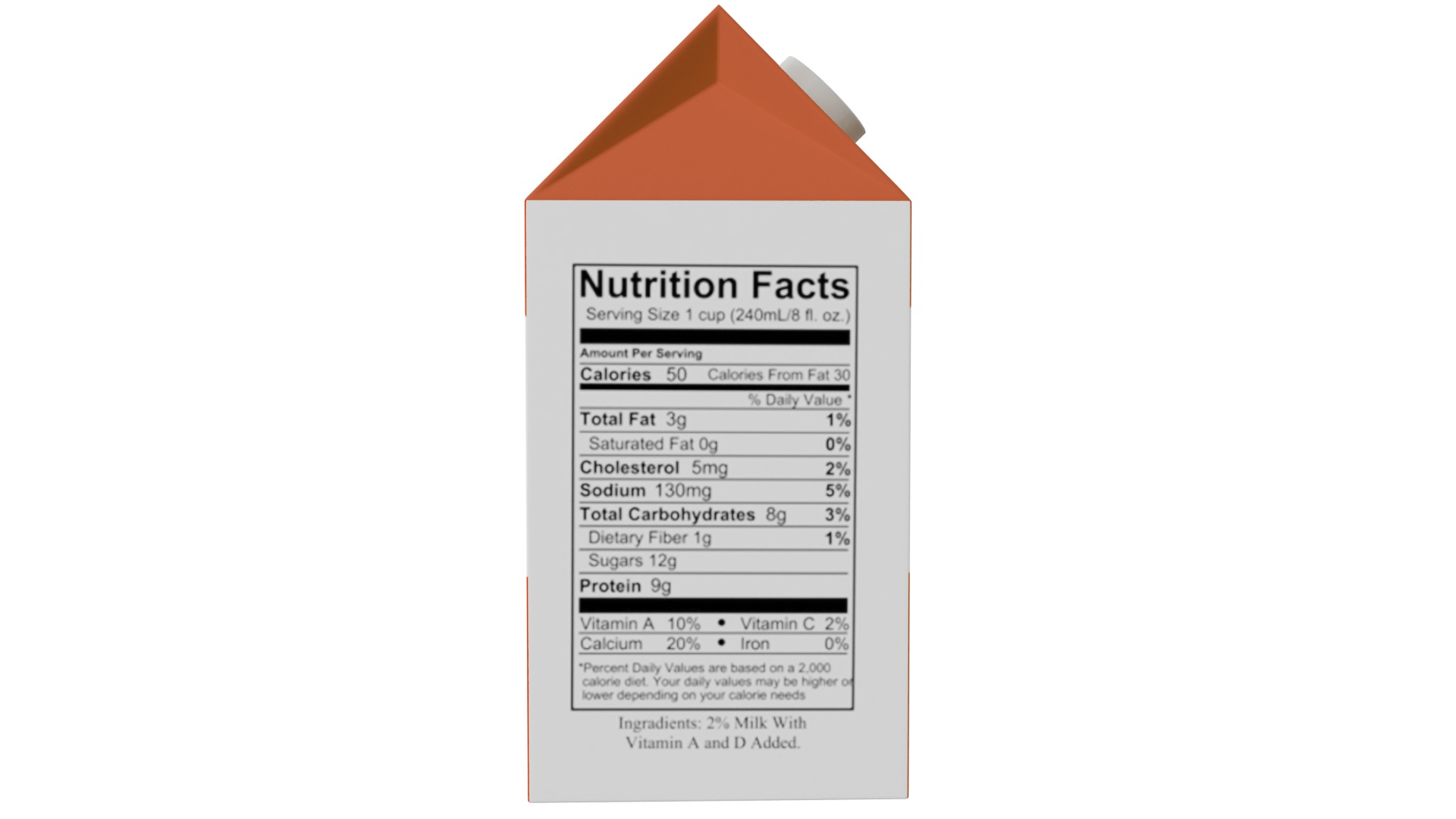 Milk Cartoon Low-poly 3D model_7