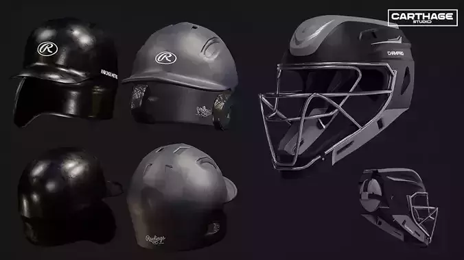 Baseball Helmet Pack for Catcher and Batting 