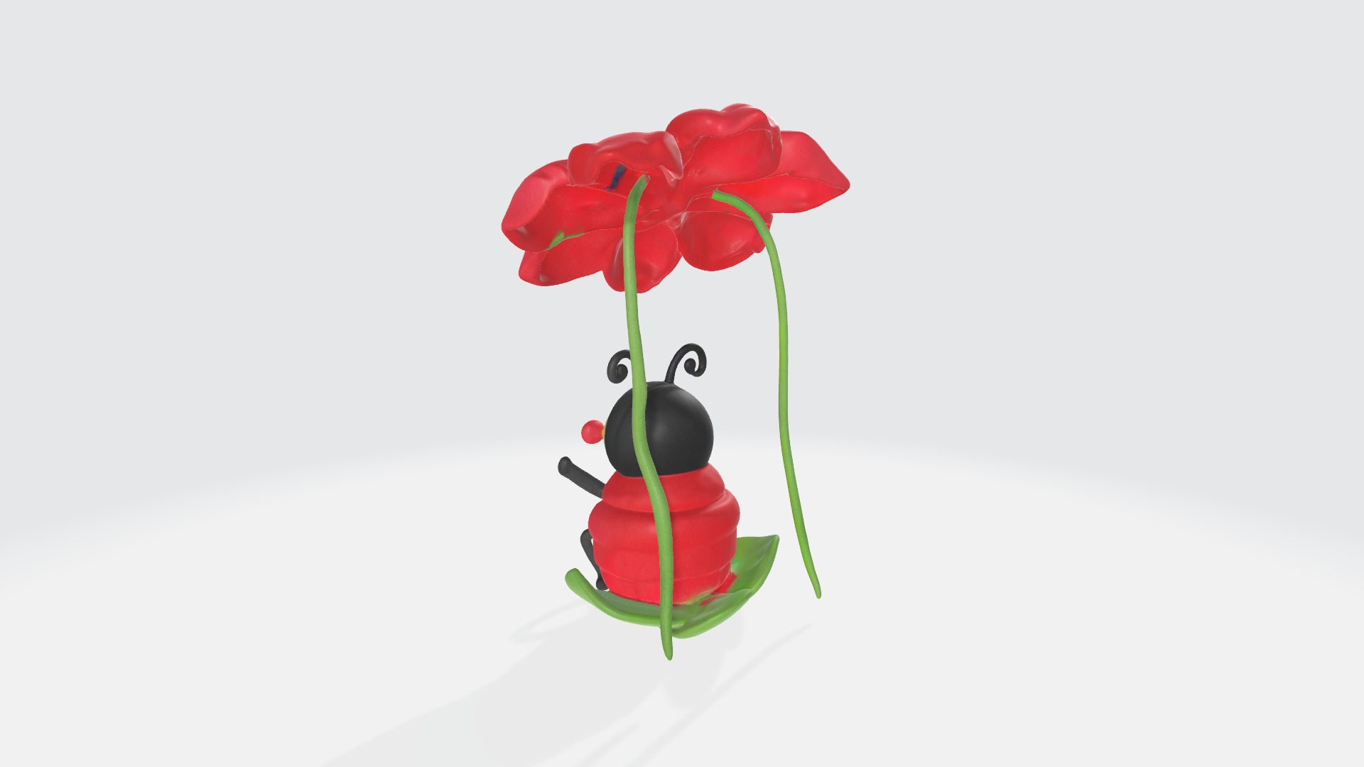 Cute Ladybug Emma on a Flower Wing High Poly 3D model_3
