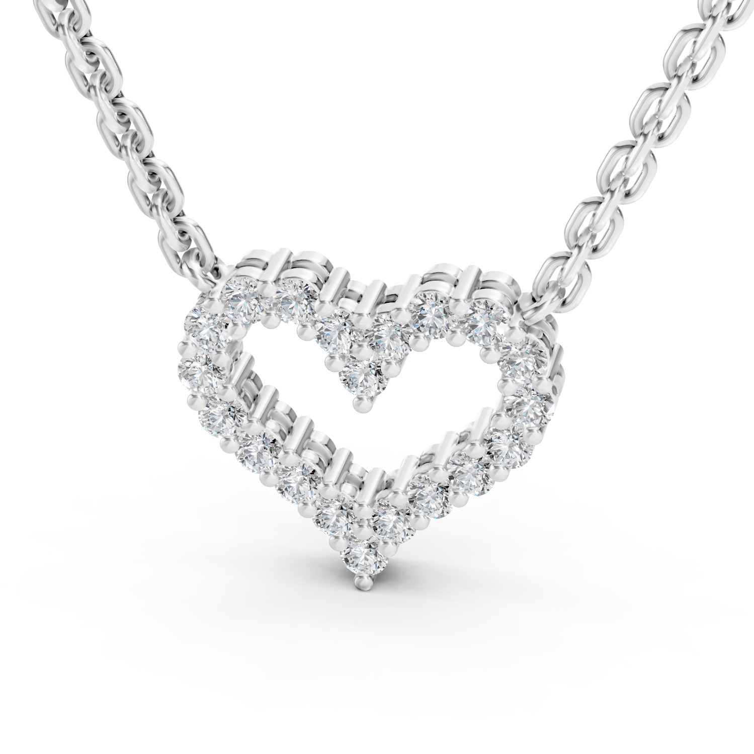 Diamond Heart Necklace 3D print model_6