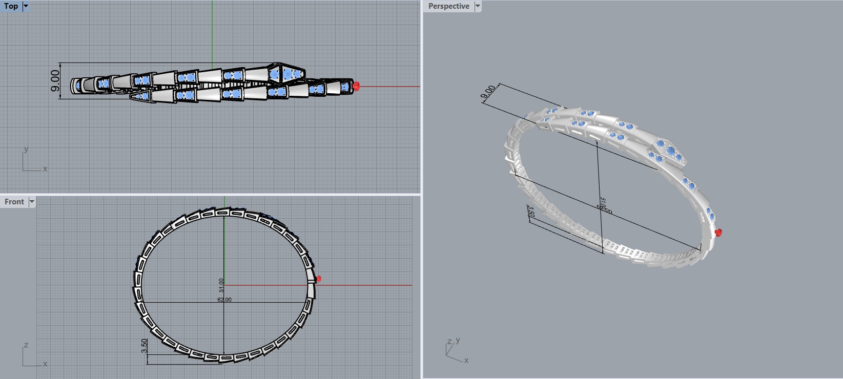 Bvlgary Serpenti Braclet 3d Print Model 3D print model_3