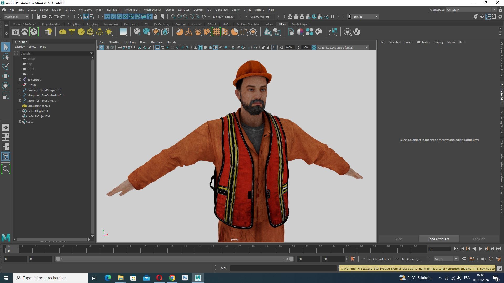 Realistic 3D Construction Worker Character Model Low-poly 3D model_12