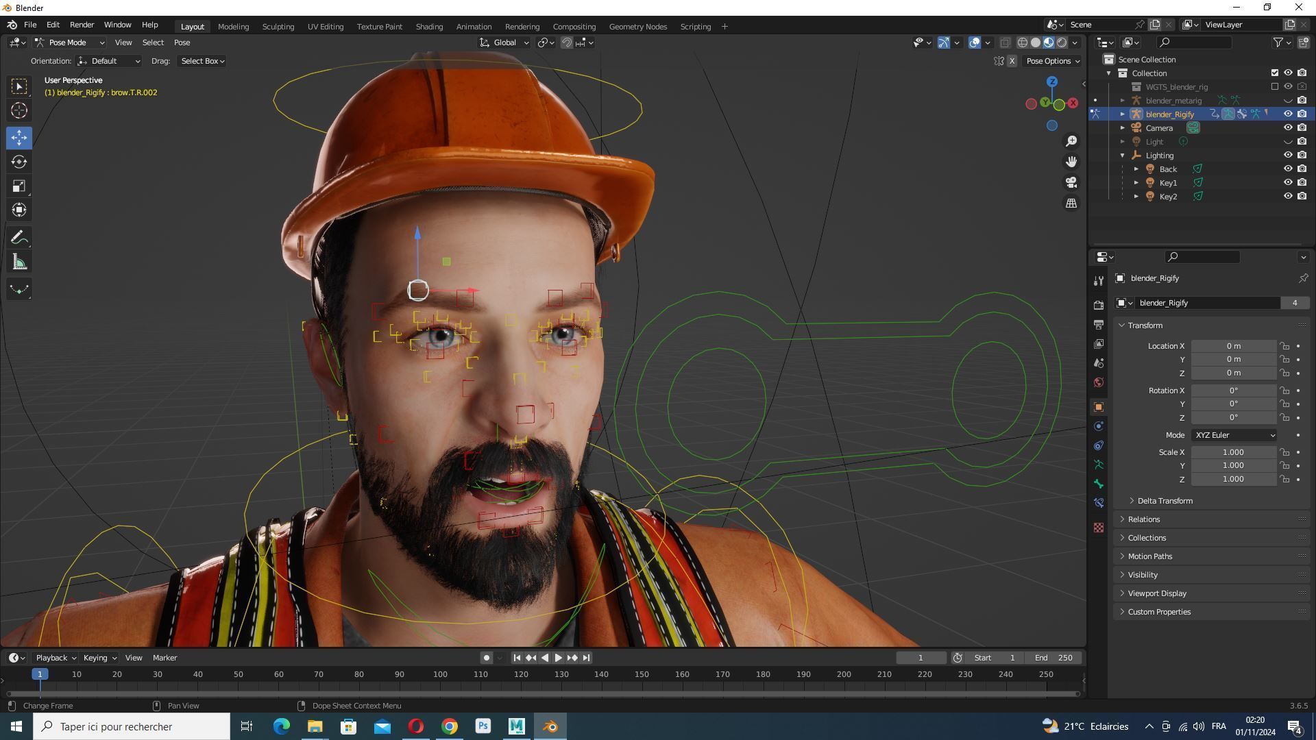 Realistic 3D Construction Worker Character Model Low-poly 3D model_14