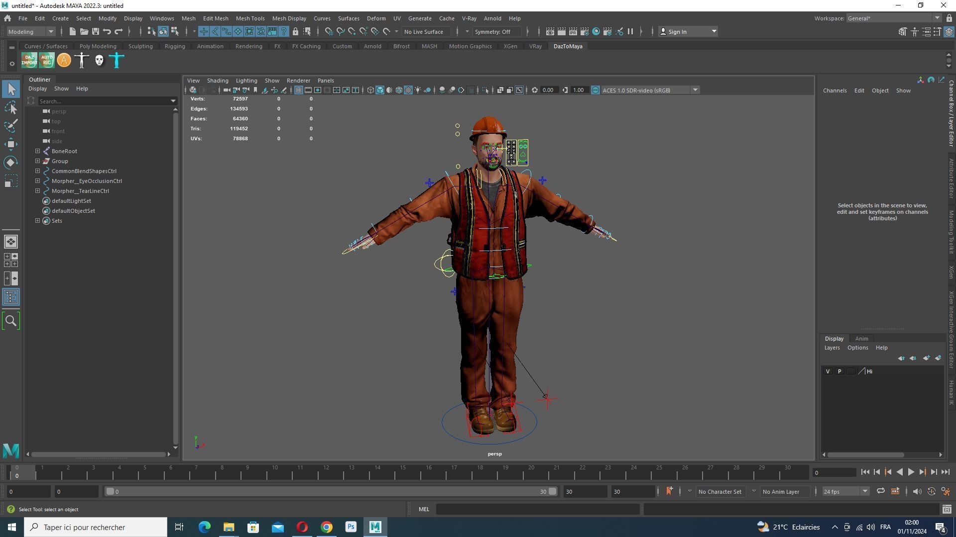 Realistic 3D Construction Worker Character Model Low-poly 3D model_17