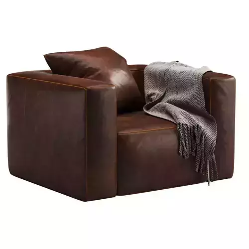 Cigar 44 Leather Swivel Lounge Chair 3D model