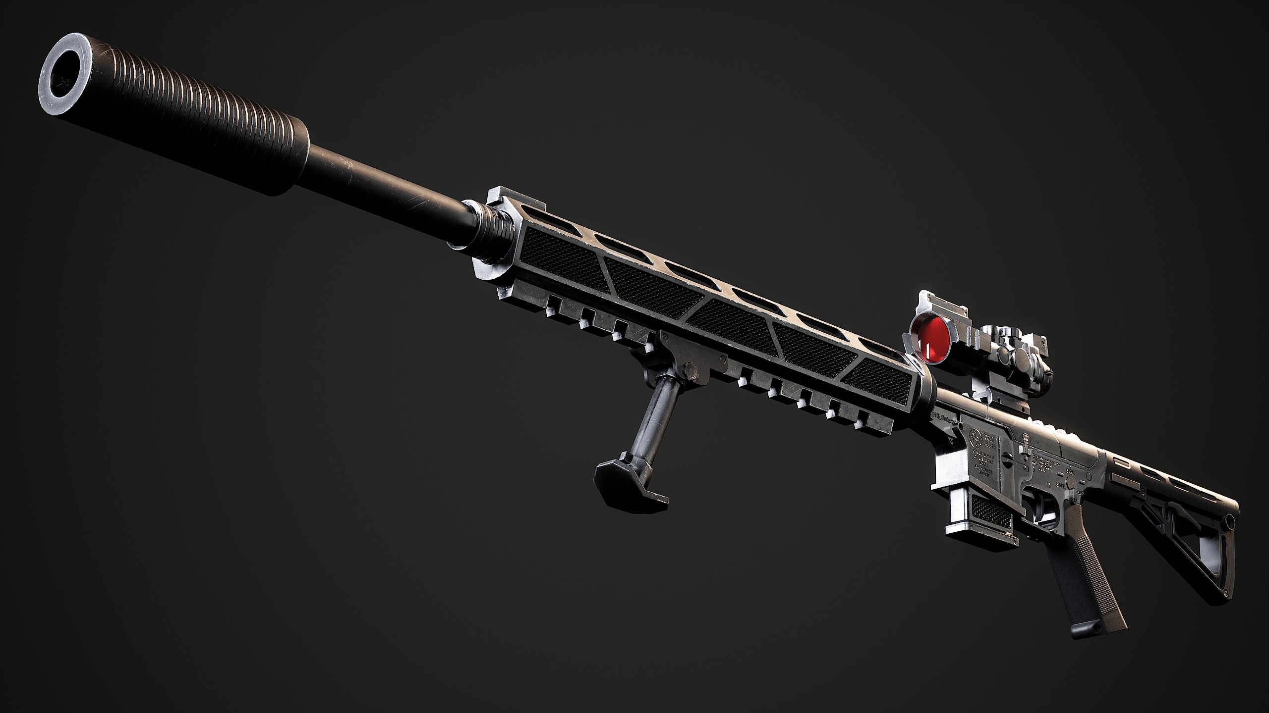 Convertable Guns M16 Low-poly 3D model_13