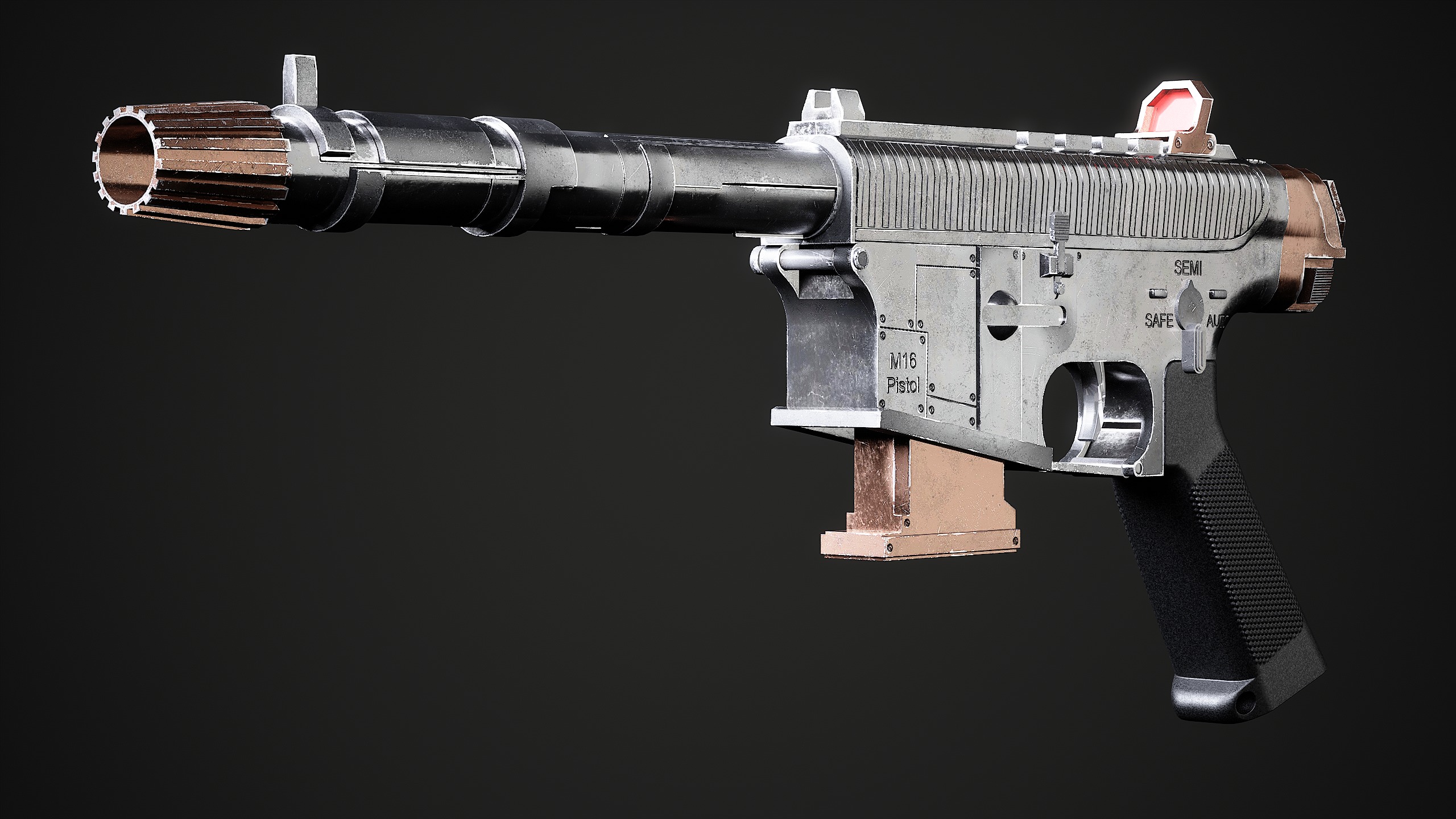 Convertable Guns M16 Low-poly 3D model_16