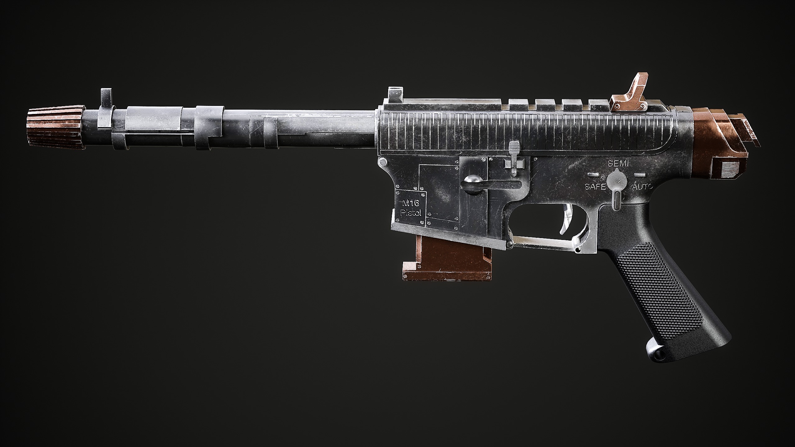 Convertable Guns M16 Low-poly 3D model_12
