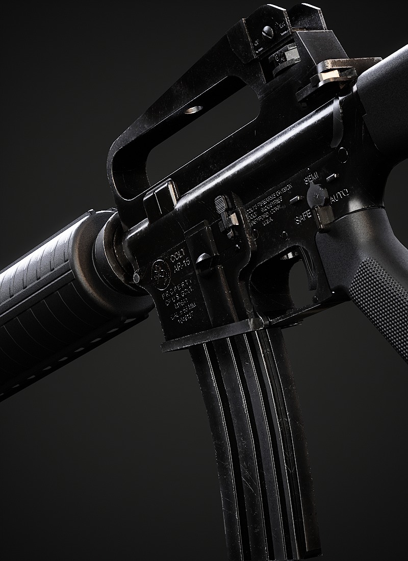 Convertable Guns M16 Low-poly 3D model_7