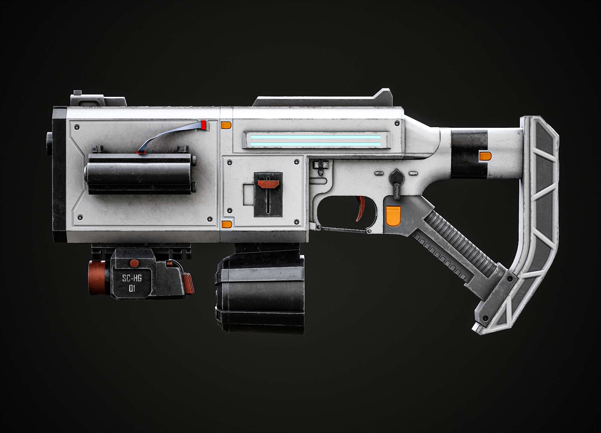 Convertable Guns M16 Low-poly 3D model_9