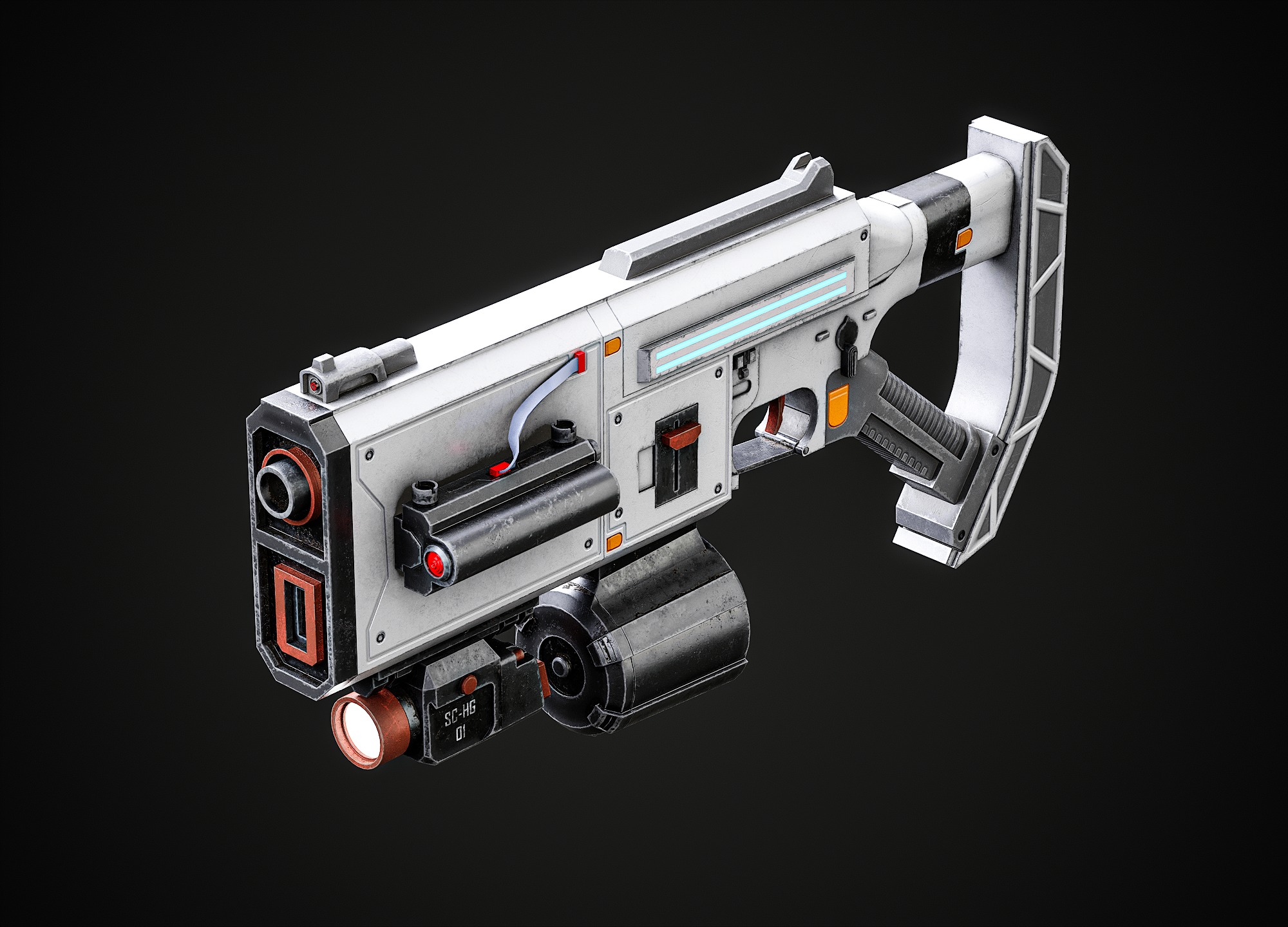 Convertable Guns M16 Low-poly 3D model_14