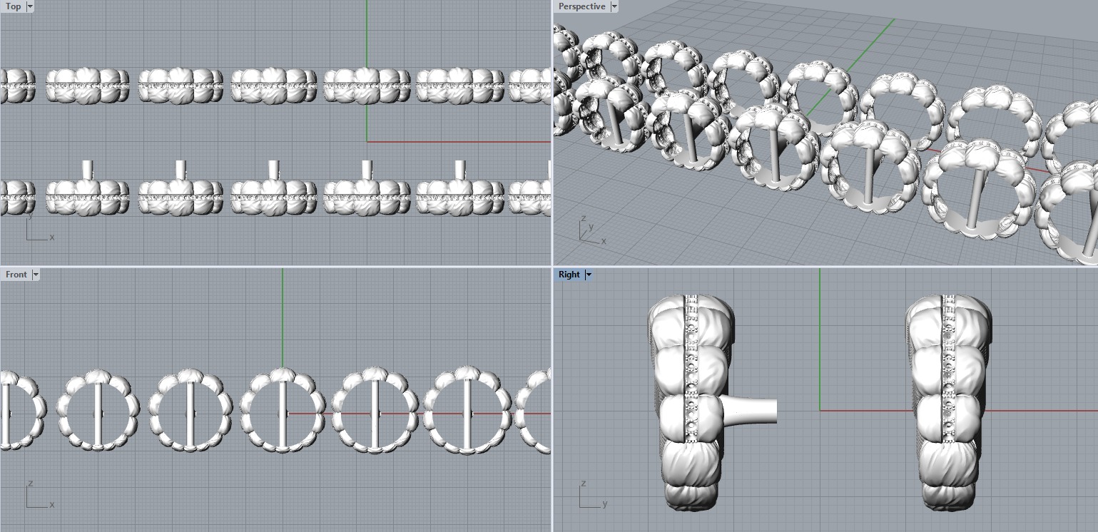 Diamond Down Jacket ring R53 all sizes 3D print model_3