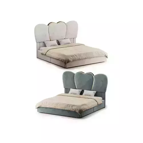 Homfa King Size LED Bed 3D model