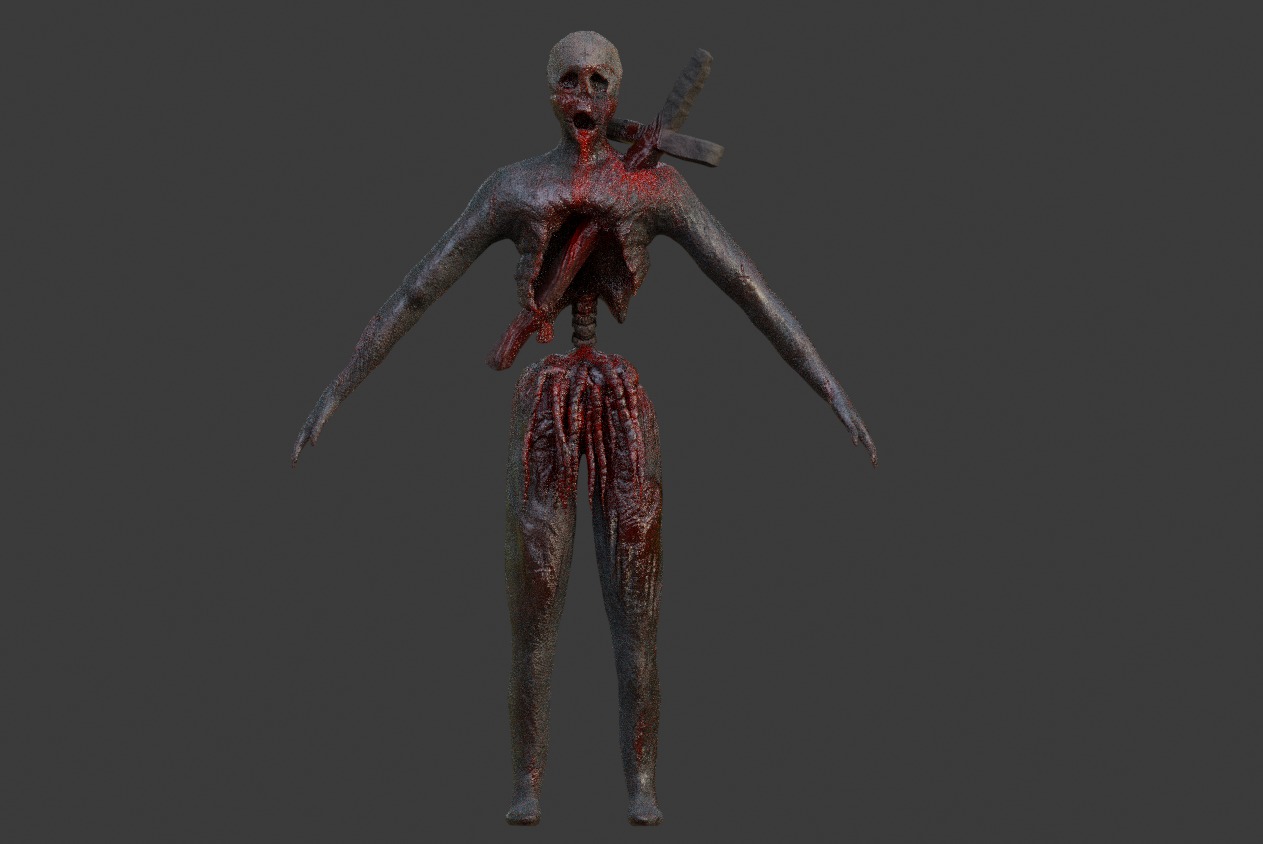 Demon model fully textured and rigged 3D model_3