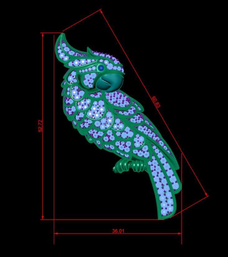 Parrot Pendant 3D print model_4