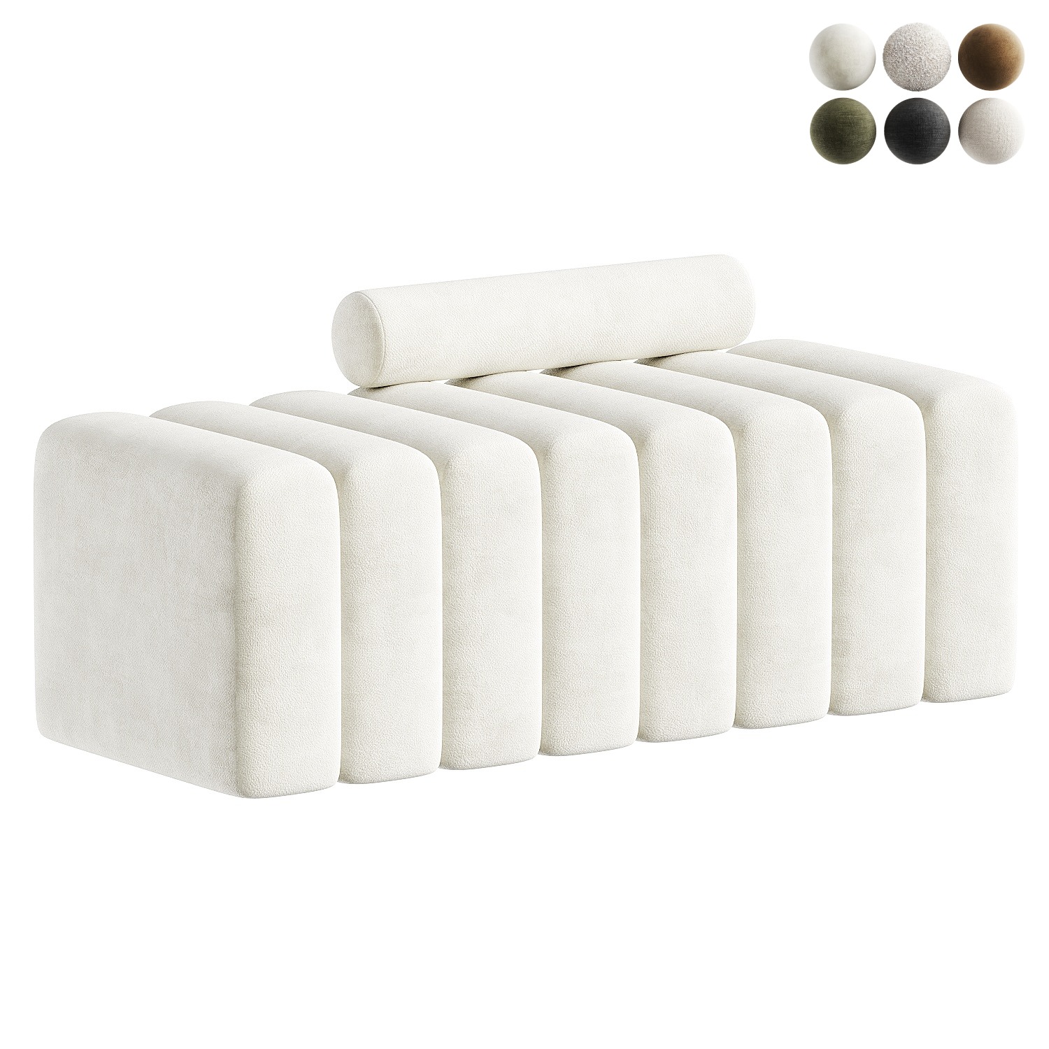 sofa white 2 3D model_5