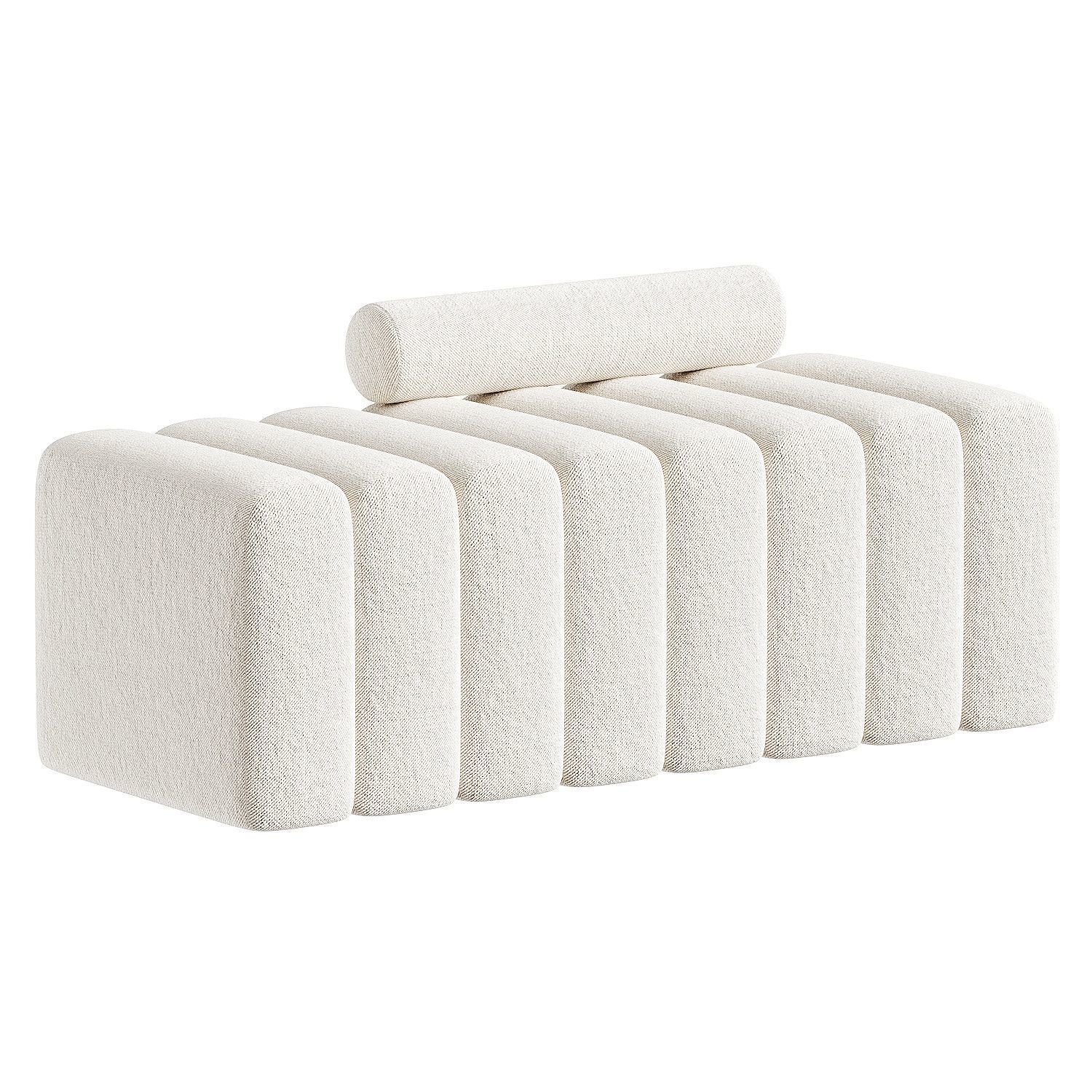 sofa white 2 3D model_4