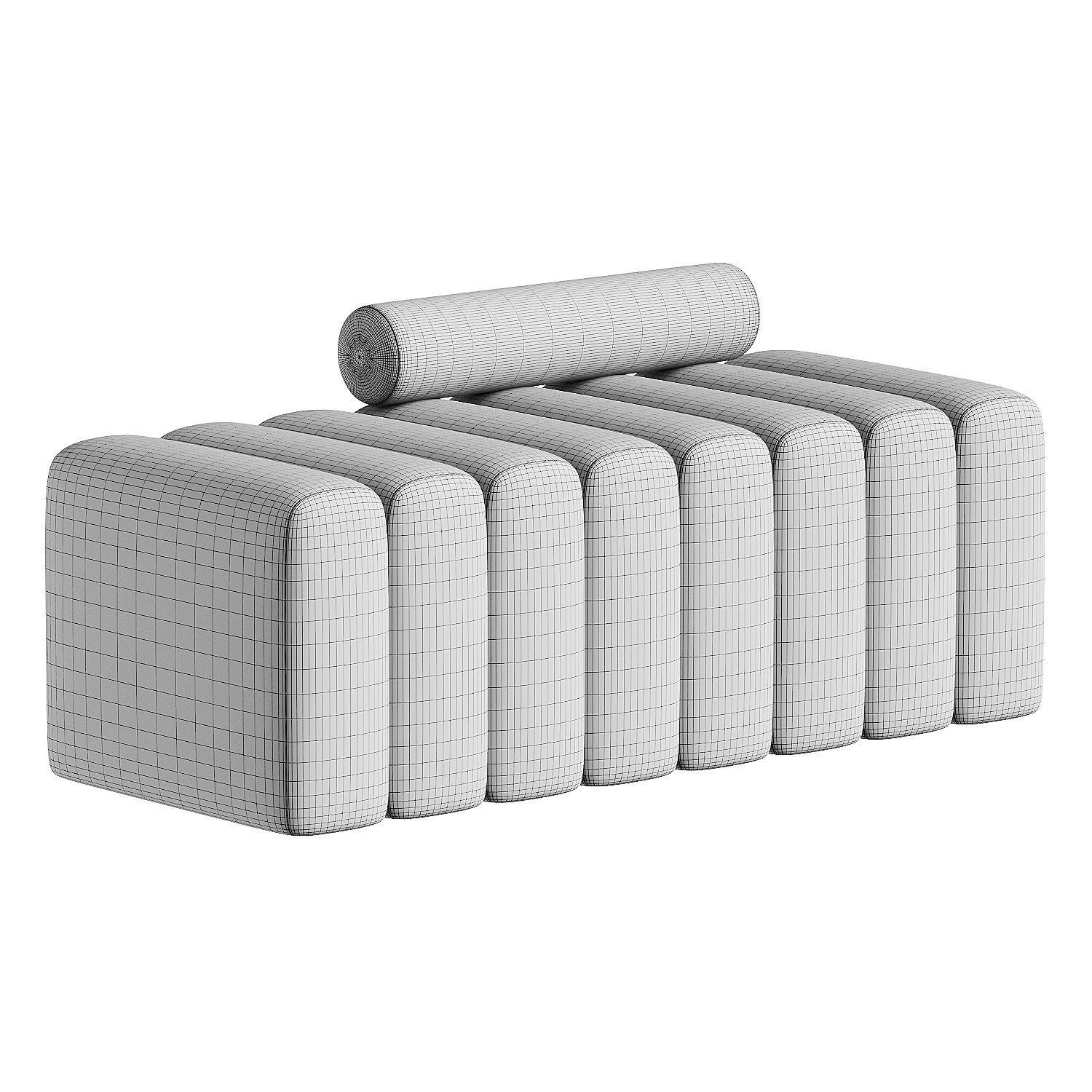 sofa white 2 3D model_6