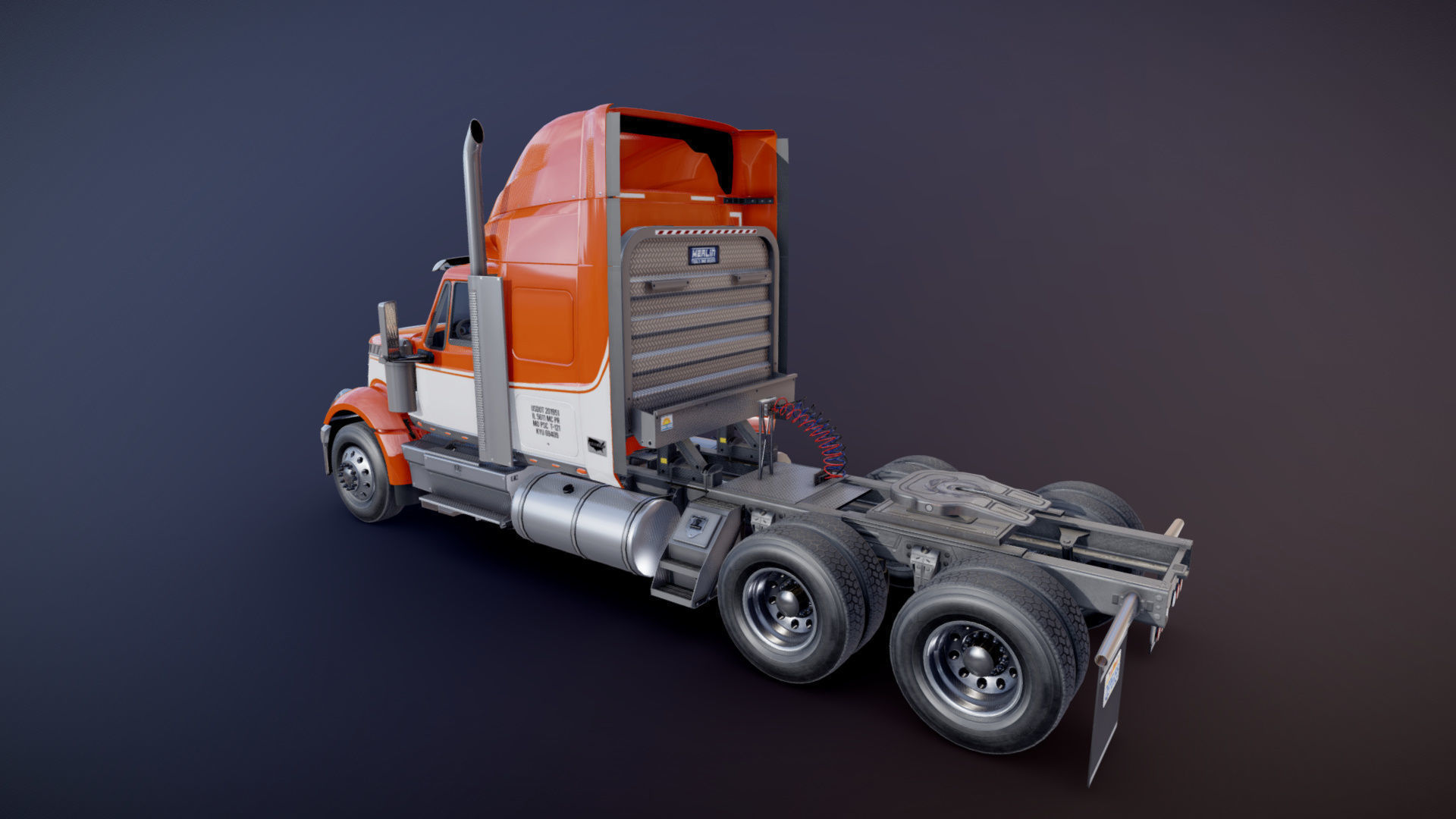 International LoneStar logger semitruck Low-poly 3D model_28