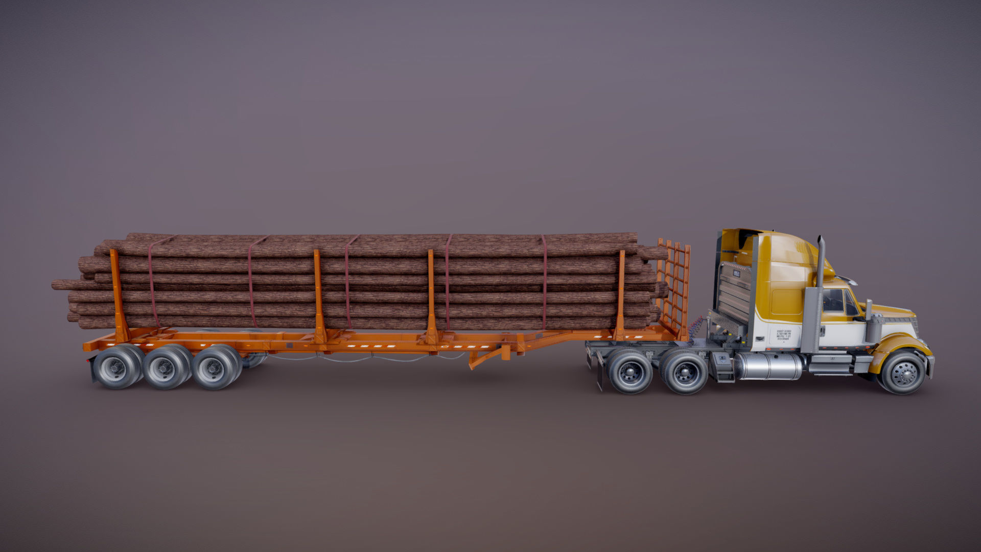 International LoneStar logger semitruck Low-poly 3D model_36