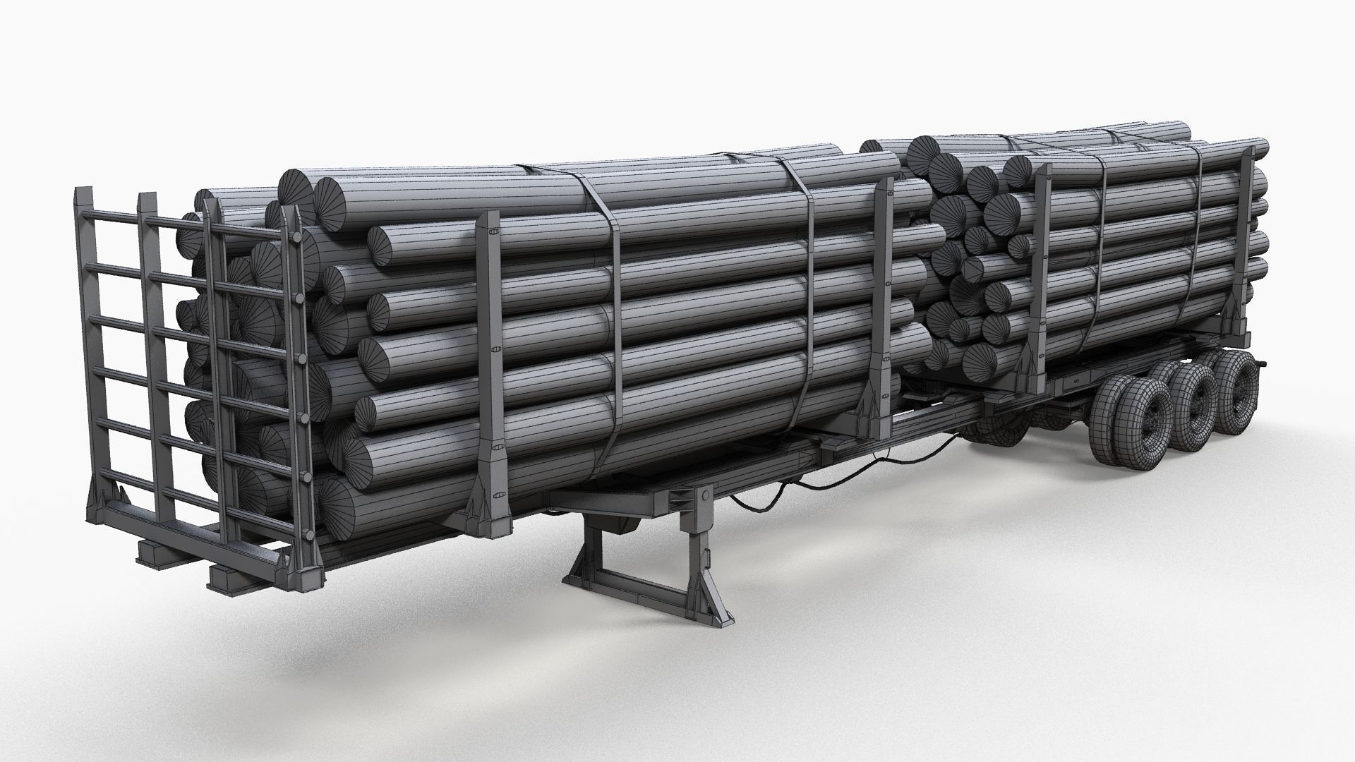 International LoneStar logger semitruck Low-poly 3D model_25