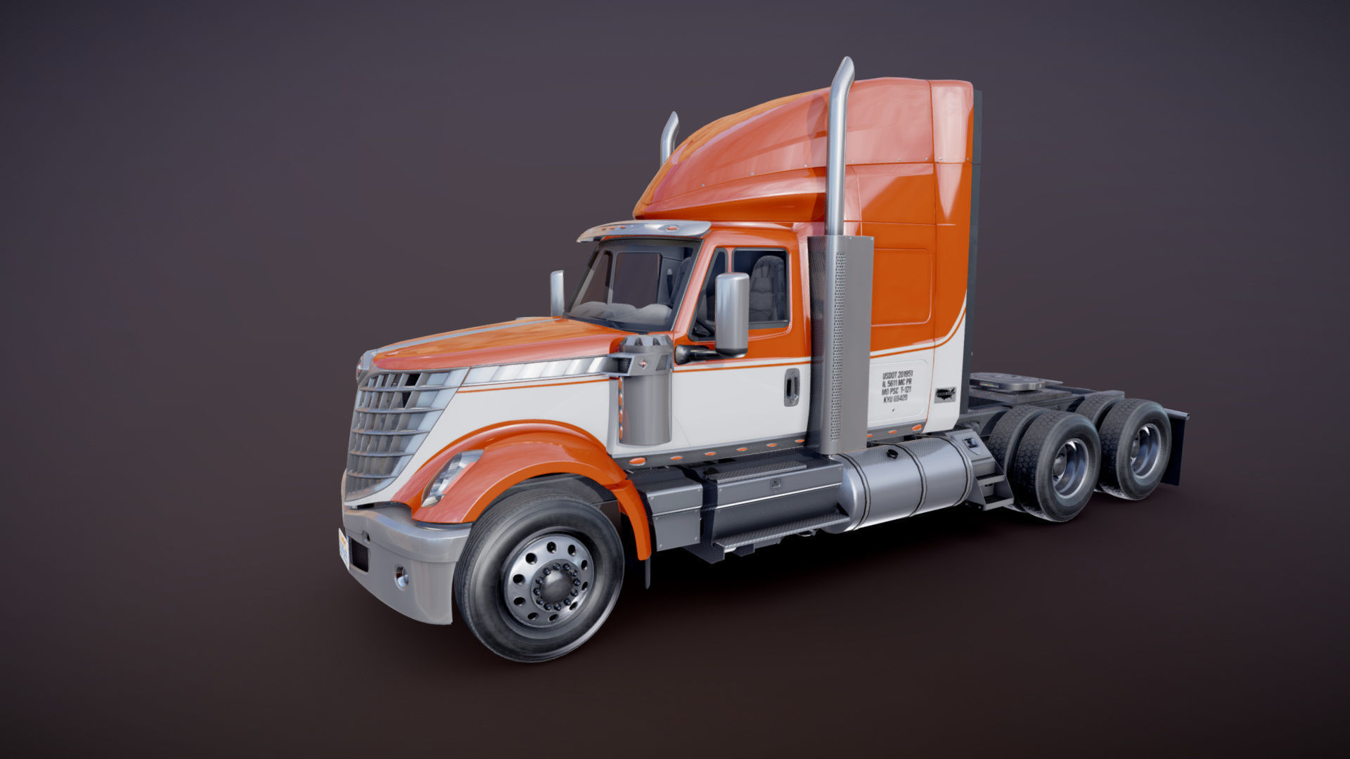 International LoneStar logger semitruck Low-poly 3D model_29