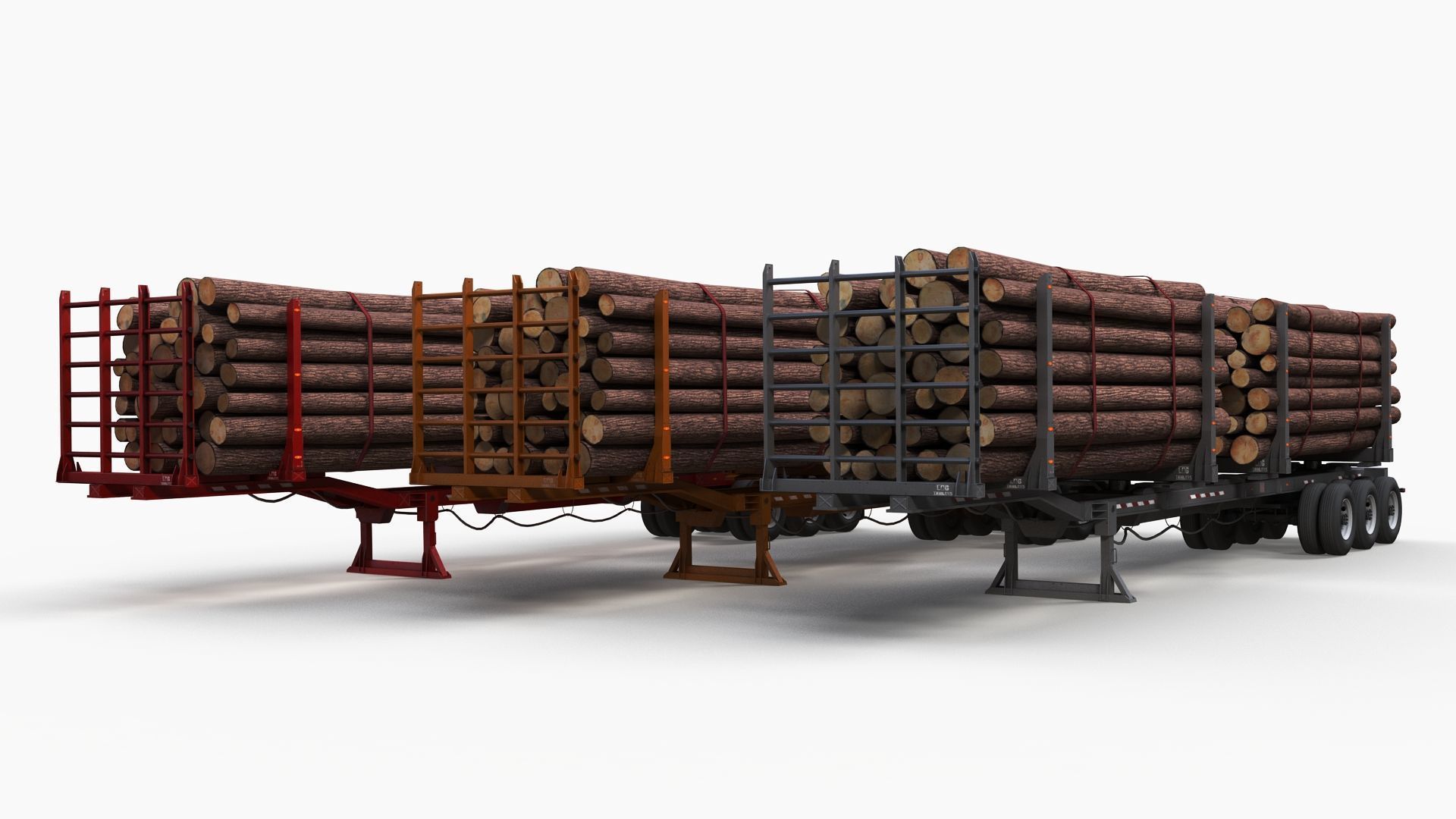 International LoneStar logger semitruck Low-poly 3D model_13