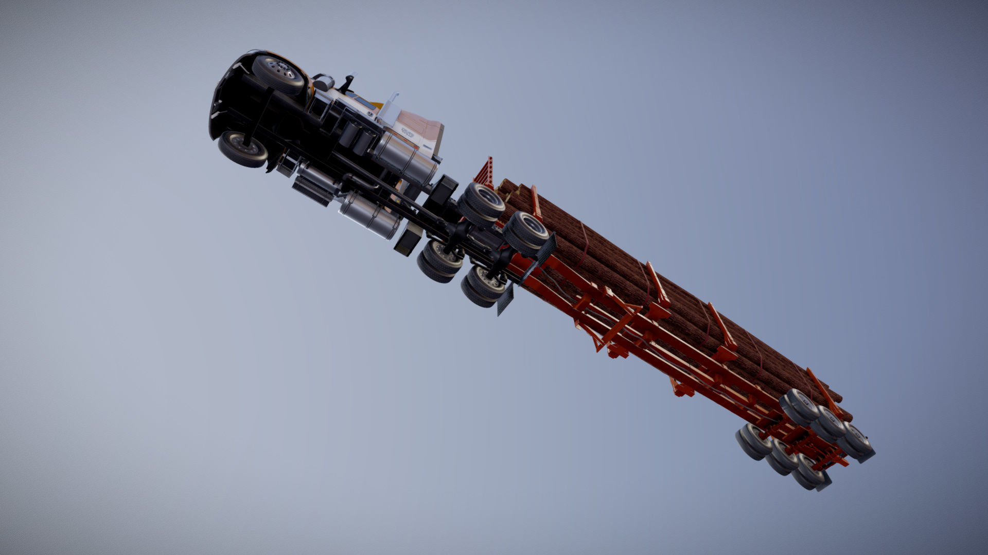 International LoneStar logger semitruck Low-poly 3D model_37