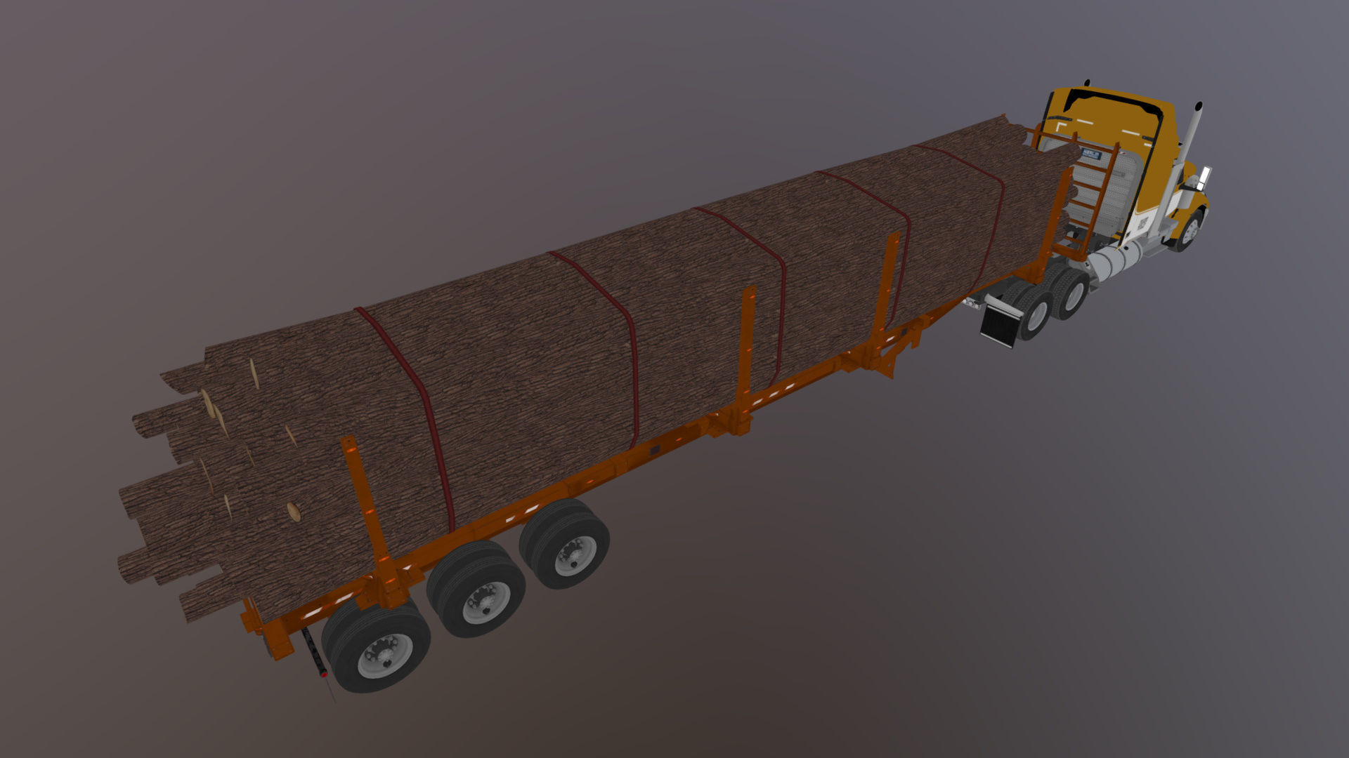 International LoneStar logger semitruck Low-poly 3D model_49