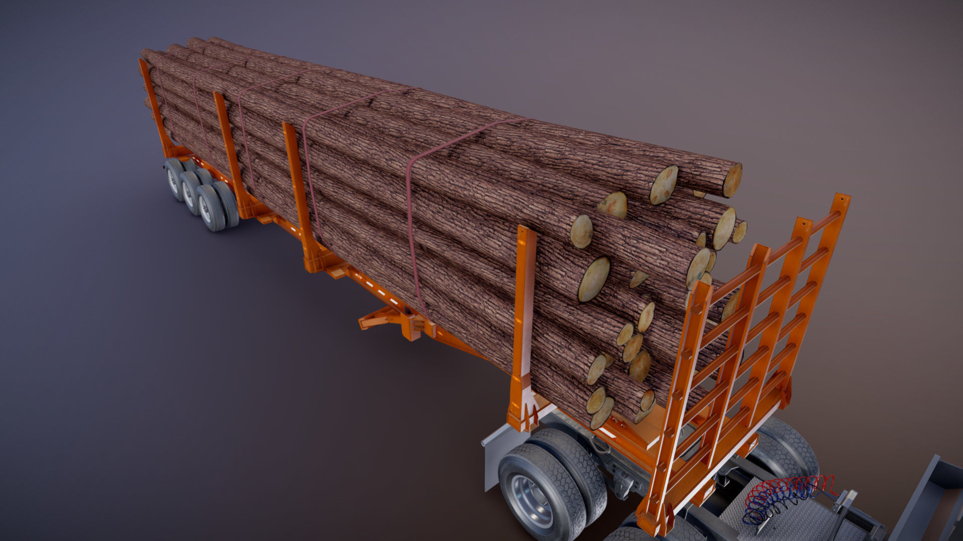 International LoneStar logger semitruck Low-poly 3D model_34