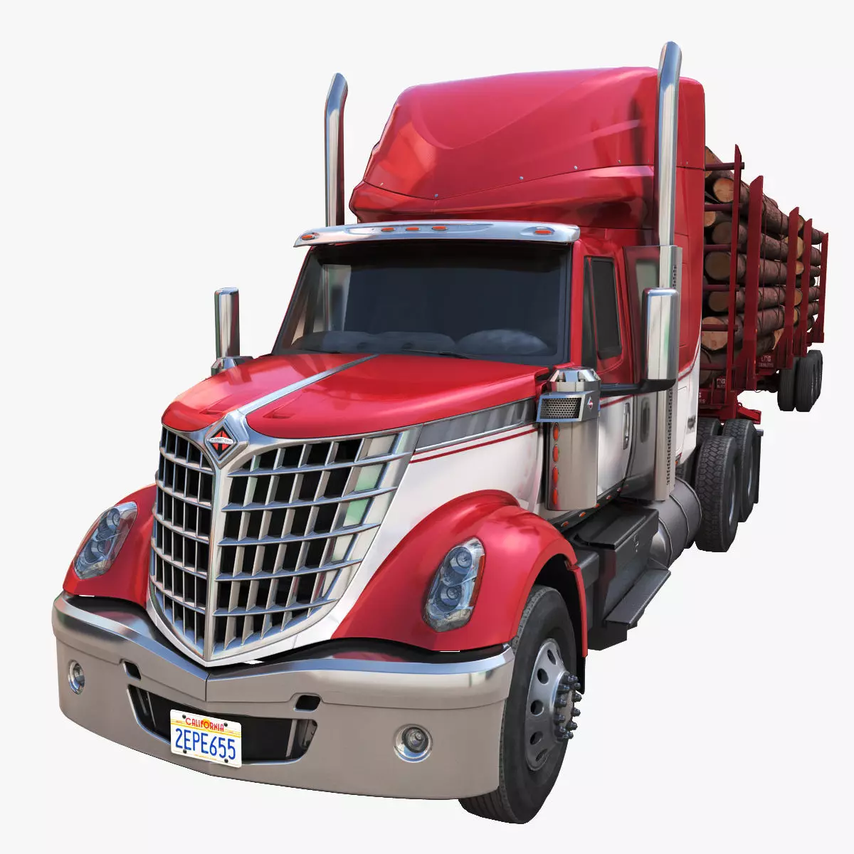 International LoneStar logger semitruck Low-poly 3D model_0