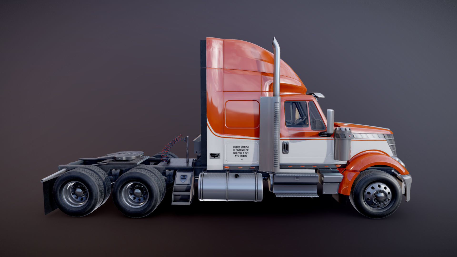 International LoneStar logger semitruck Low-poly 3D model_30