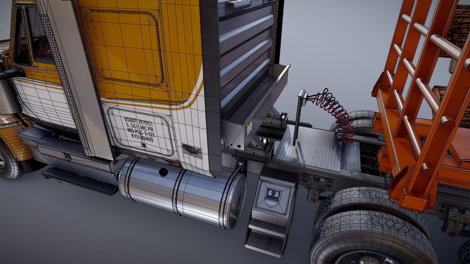 International LoneStar logger semitruck Low-poly 3D model_44