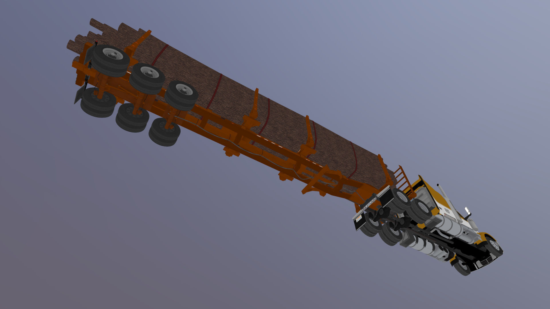 International LoneStar logger semitruck Low-poly 3D model_50