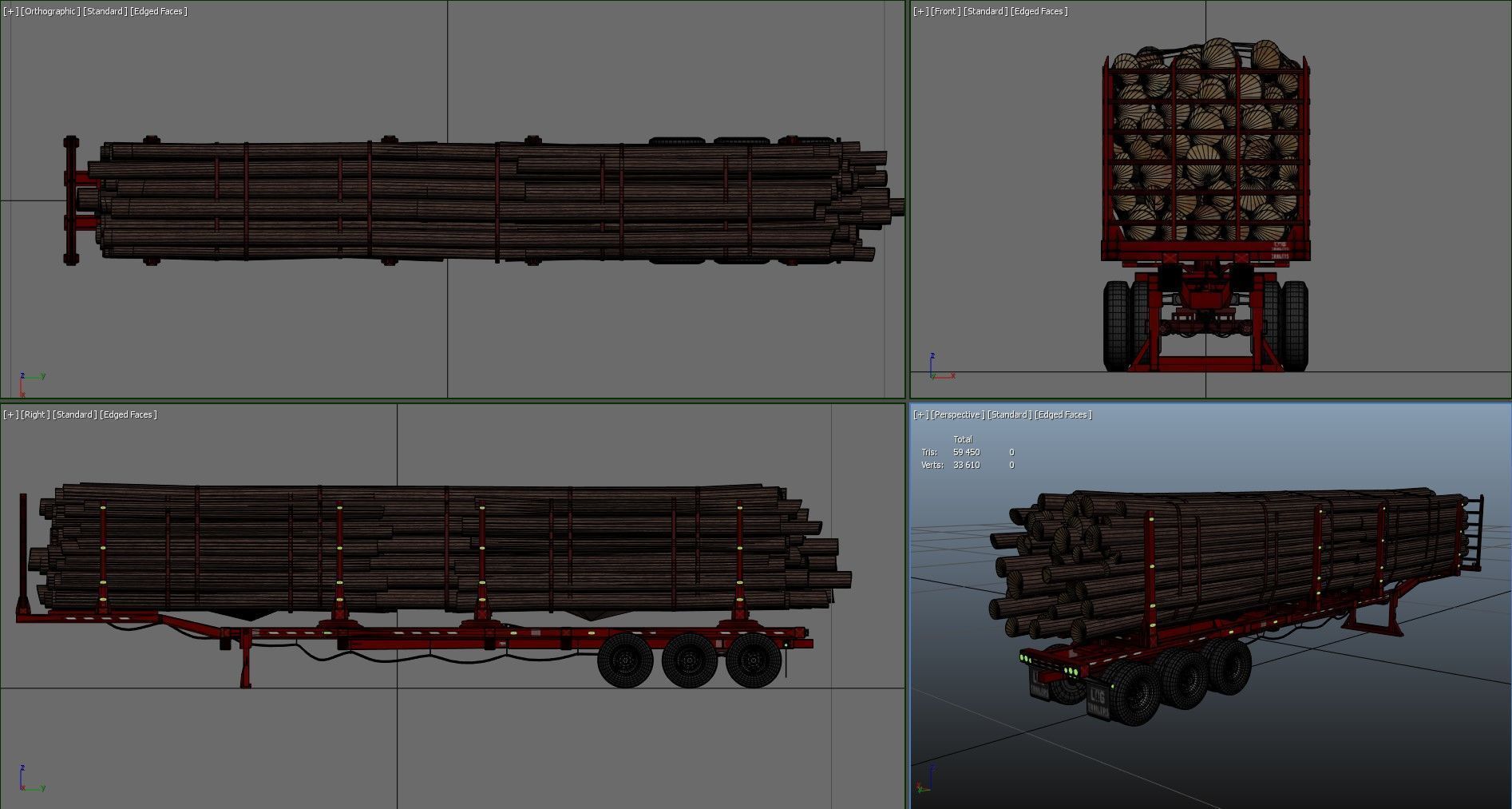 International LoneStar logger semitruck Low-poly 3D model_59