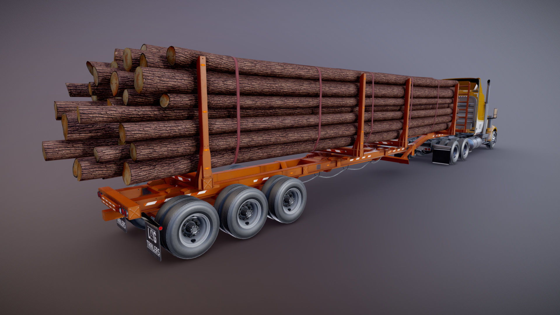 International LoneStar logger semitruck Low-poly 3D model_32