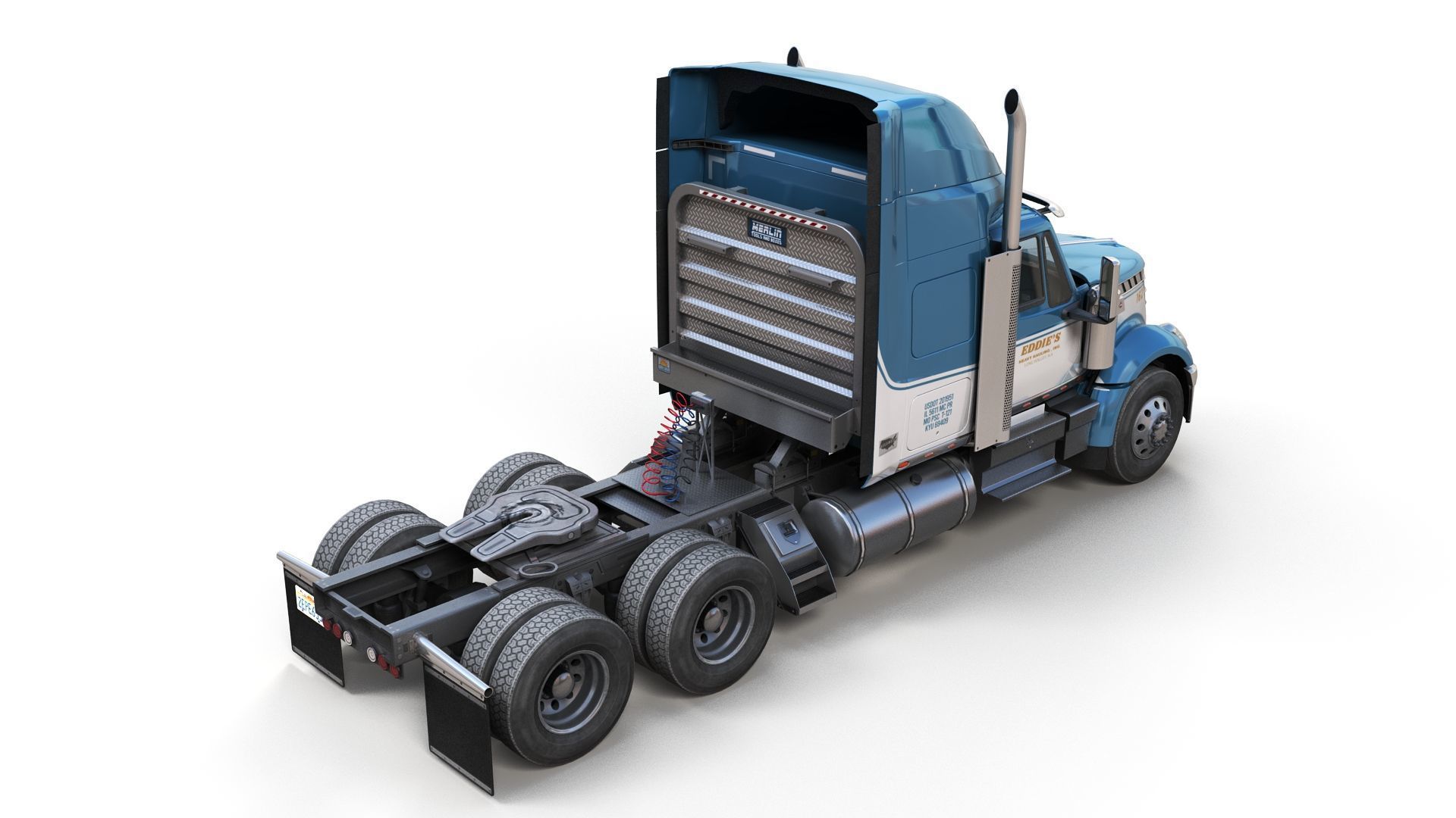 International LoneStar logger semitruck Low-poly 3D model_10