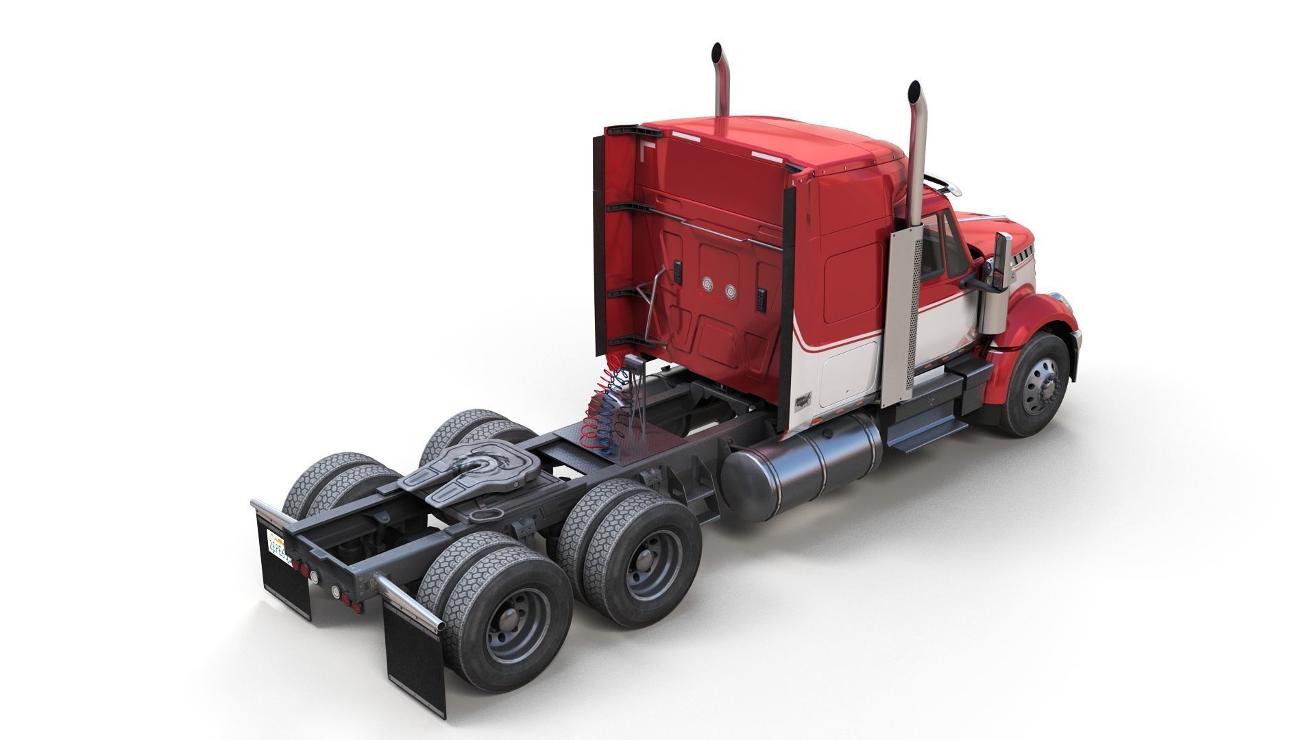 International LoneStar logger semitruck Low-poly 3D model_12