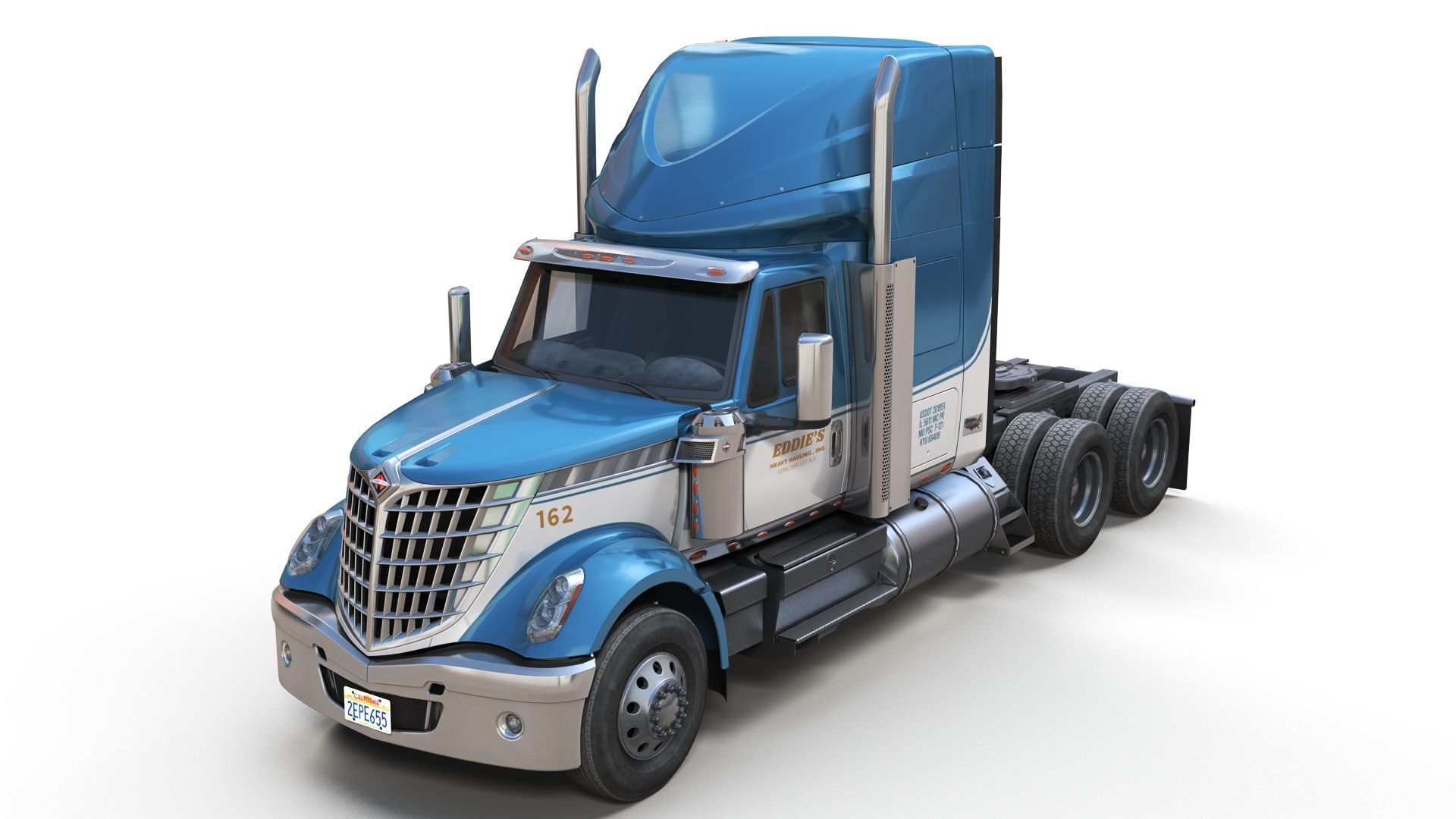 International LoneStar logger semitruck Low-poly 3D model_9