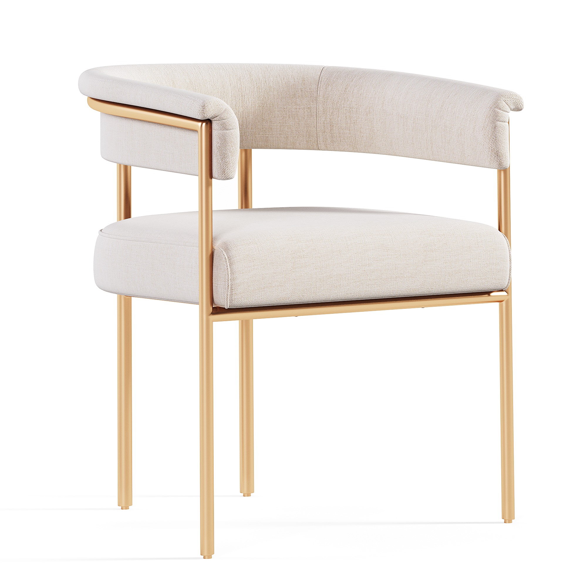 Dining Chair Monogram - Fuchsia Monogram Velvet Low-poly 3D model_1