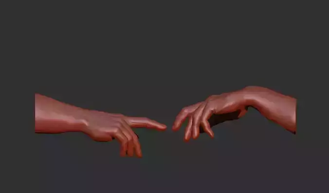Adam and God Hands 3D print model