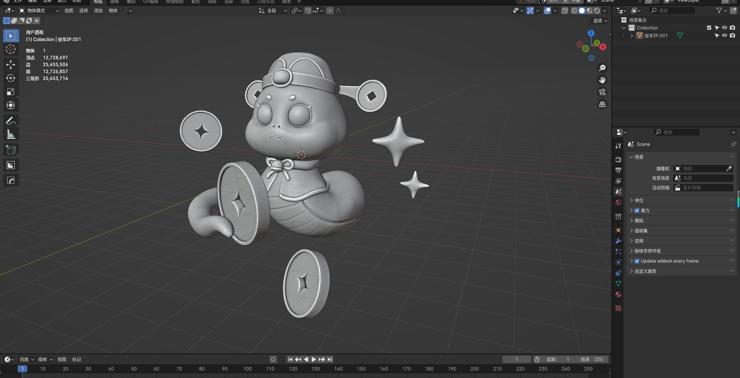 Snake Year IP  Q version cartoon snake Chinese Zodiac Snake 3D model_5