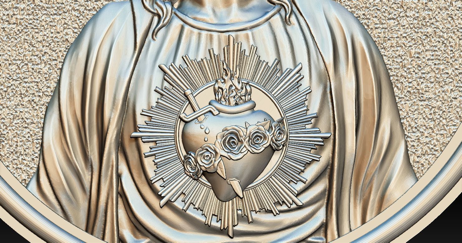 Immaculate of Mary Pendant  3D print model_3