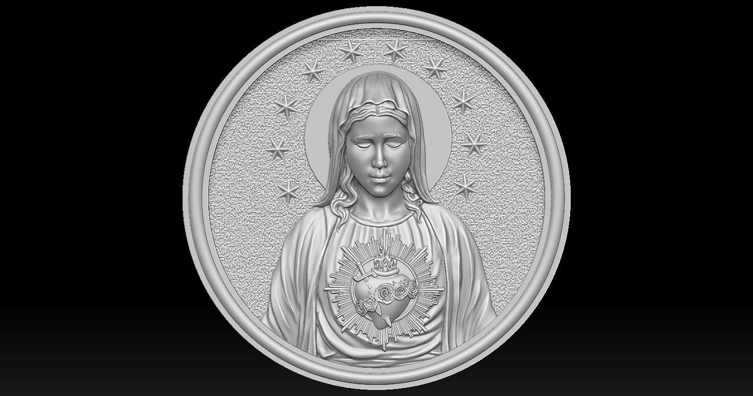 Immaculate of Mary Pendant  3D print model_8
